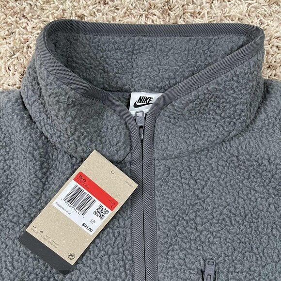 Nike Sportswear Club Men's Fleece Brushed Winterized Zip  Vest Gray, Size Large - Picture 7 of 14